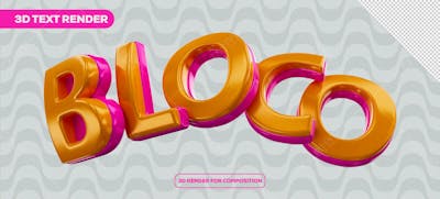 Carnaval Bloco 3D Text For Composition 5