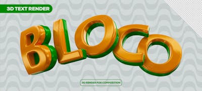 Carnaval Bloco 3D Text For Composition 10