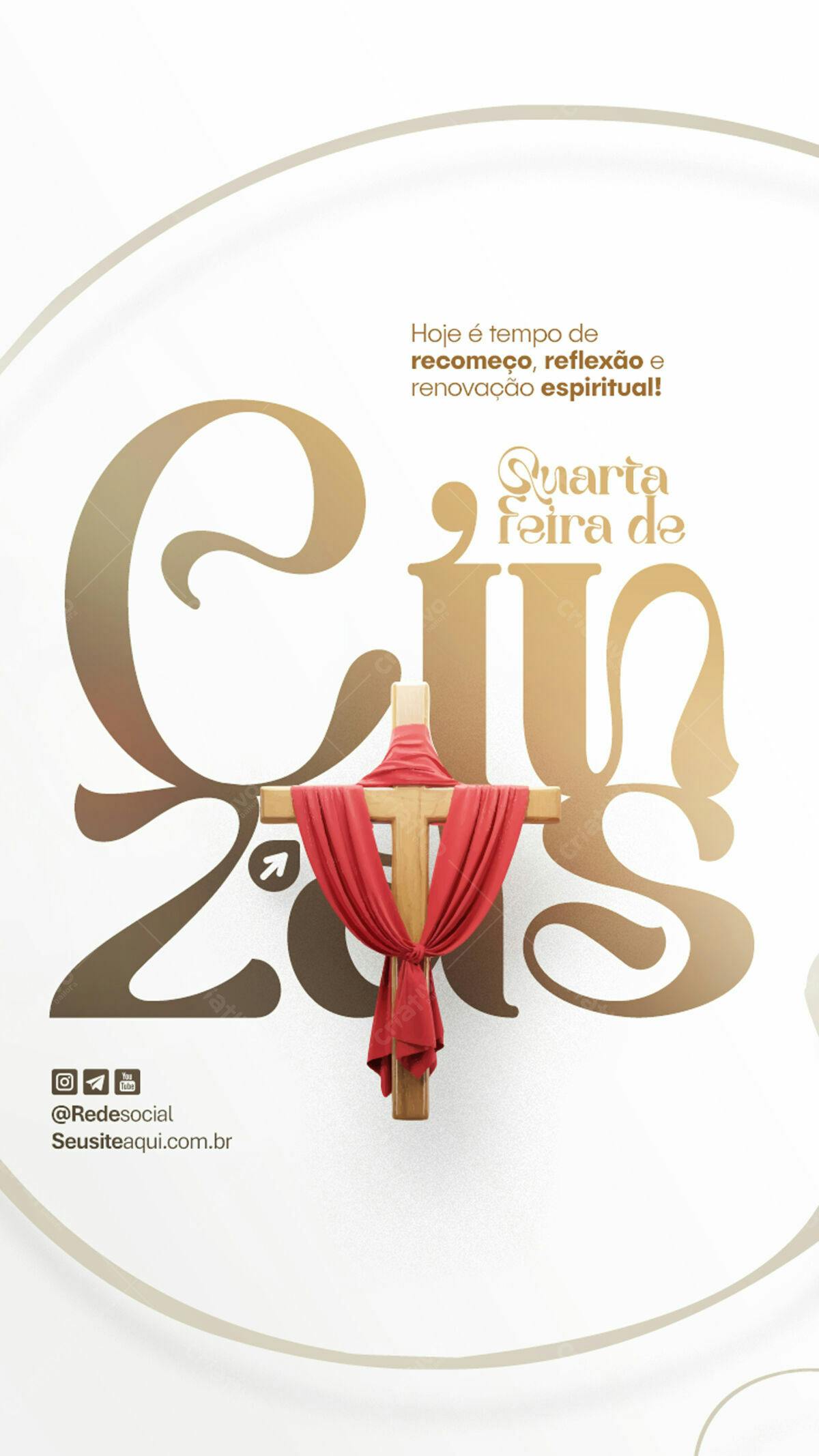 Flyer Quarta-Feira de Cinzas PSD Editável