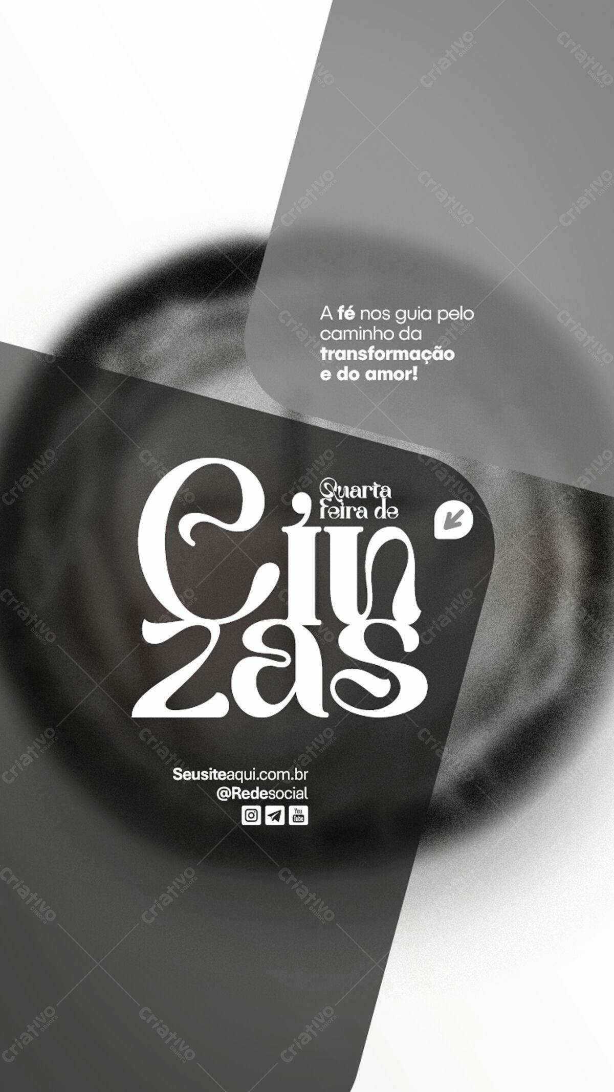 Flyer para Culto de Cinzas PSD Editável