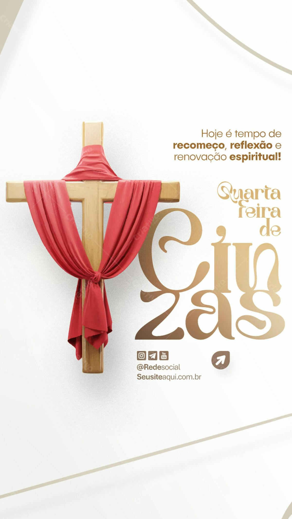 Flyer Quarta-Feira de Cinzas PSD Editável