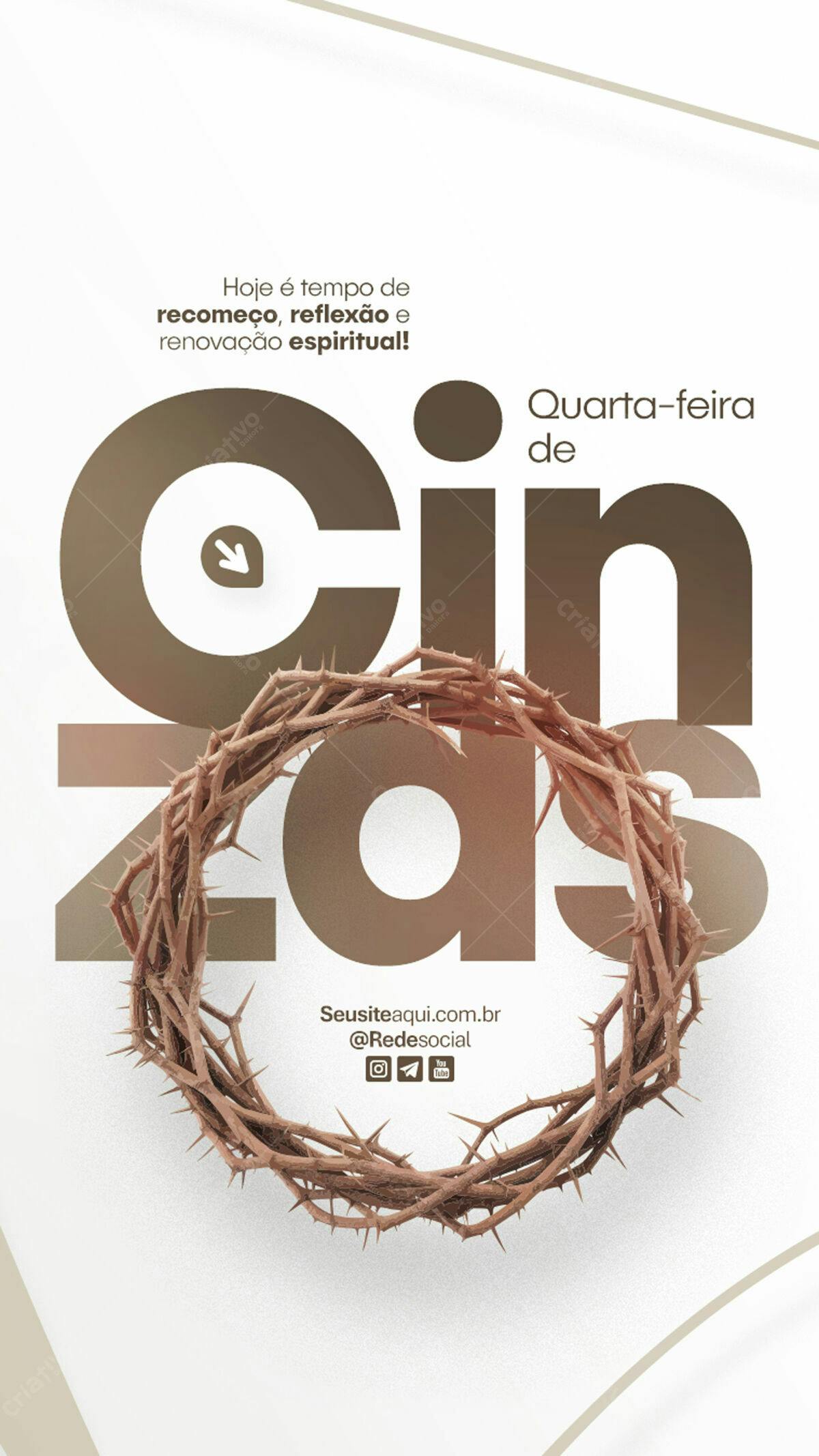 Flyer Quarta-feira de Cinzas PSD Editável