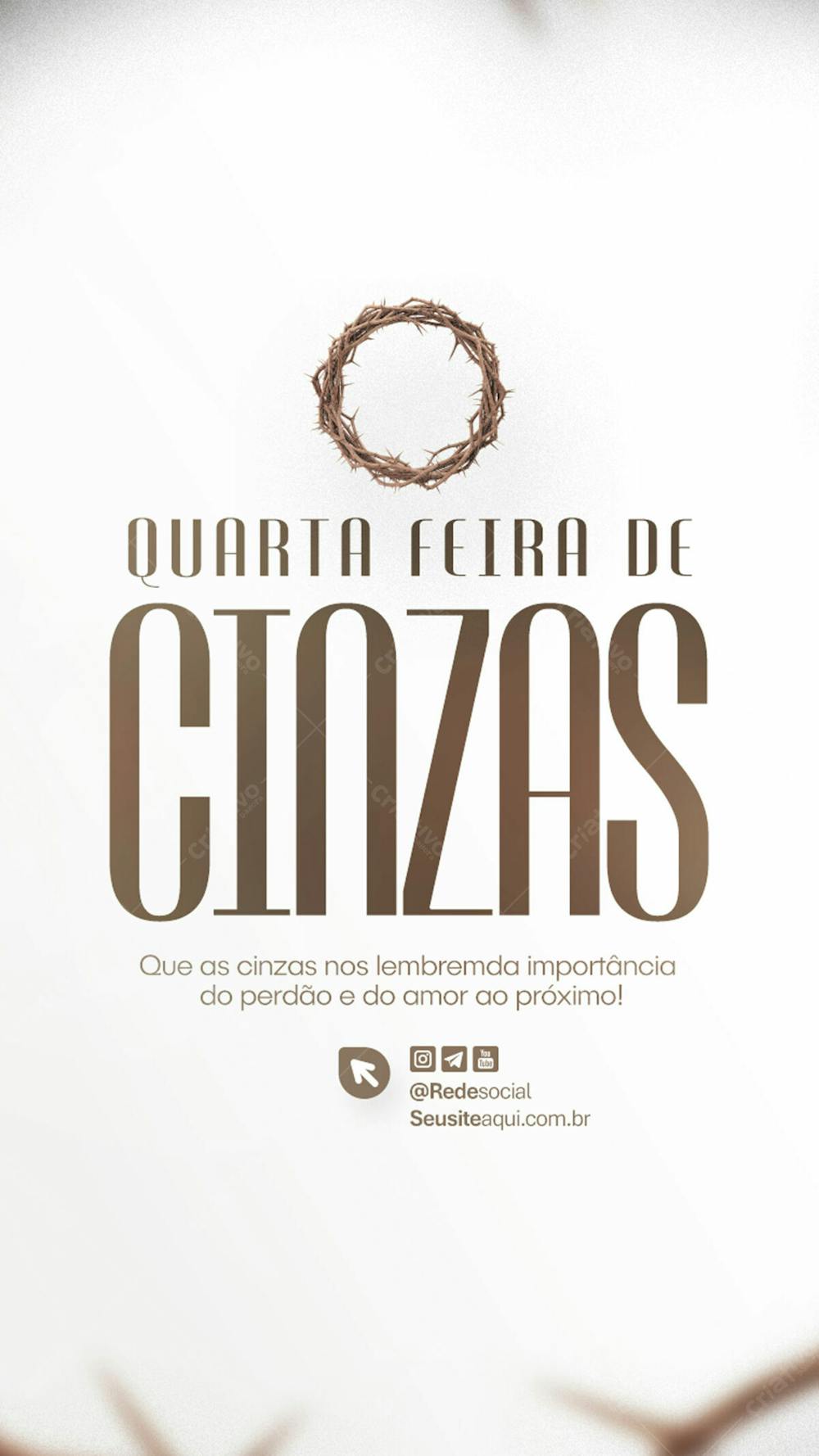Quarta Feira De Cinzas Quaresma Cristão Católico Social Media Psd Editável