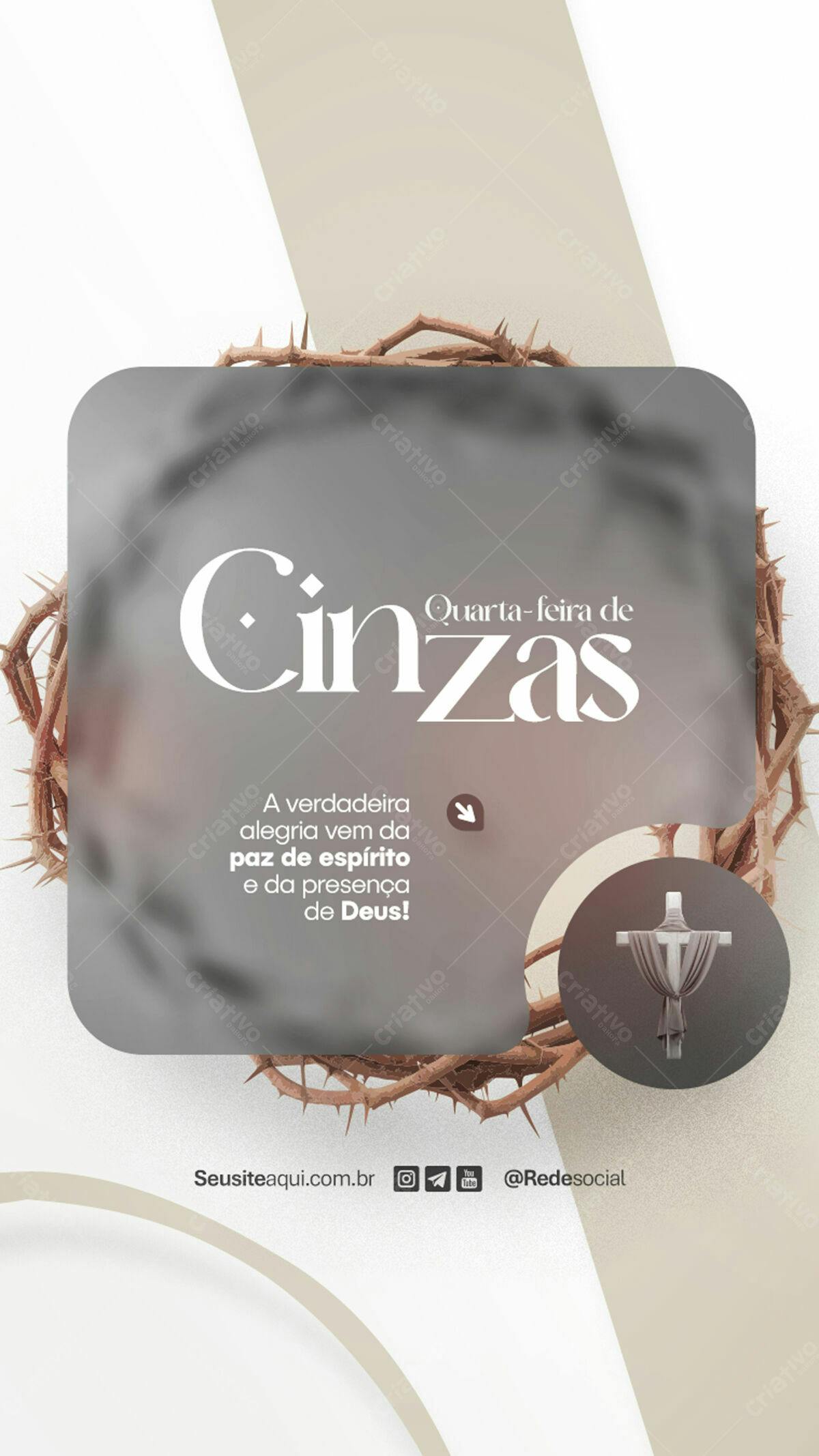 Flyer para Quarta-Feira de Cinzas PSD Editável