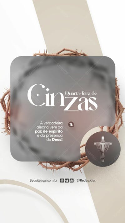 Quarta Feira De Cinzas Quaresma Cristão Católico Social Media Psd Editável