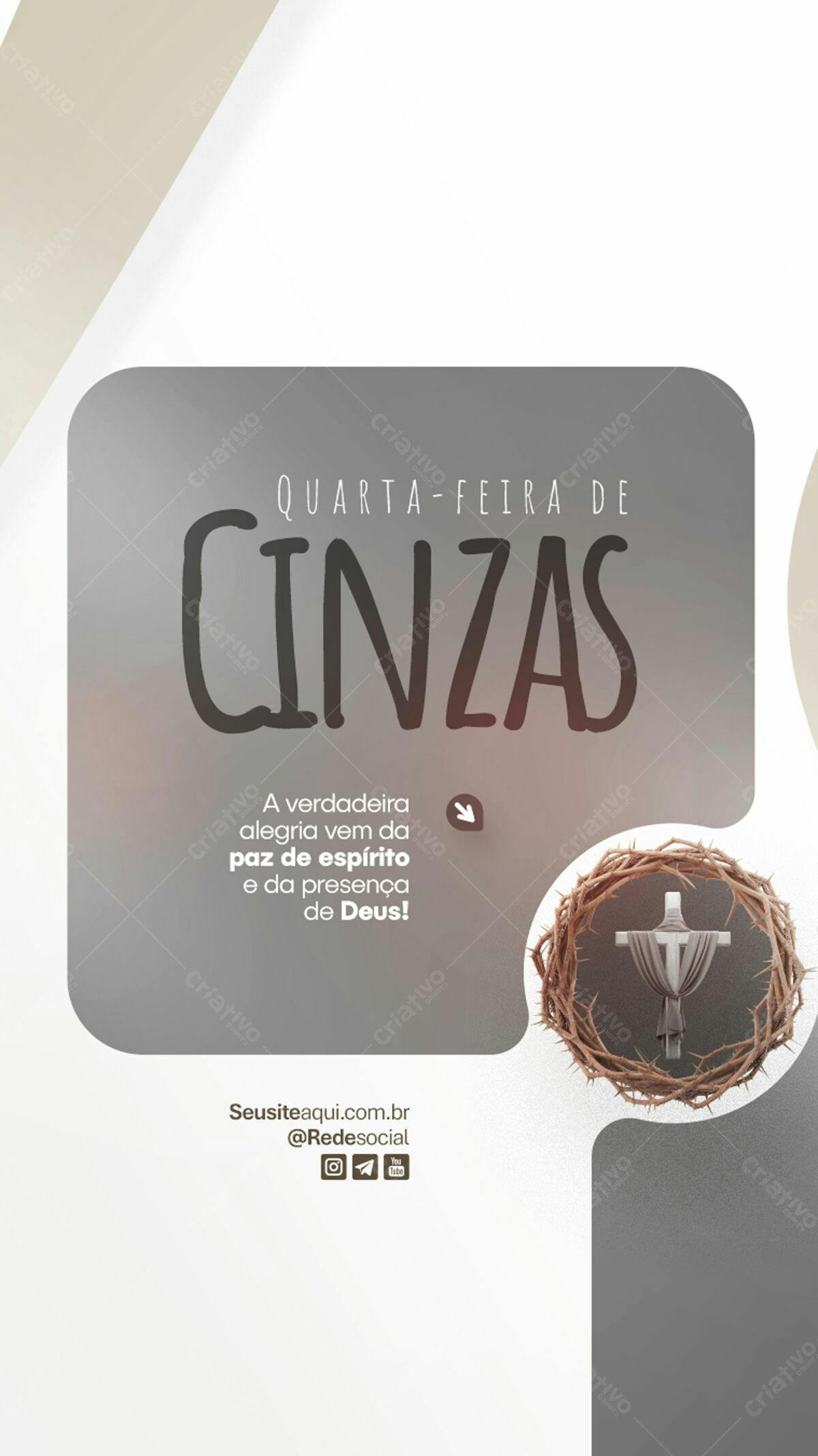 Flyer para Quarta-Feira de Cinzas PSD Editável