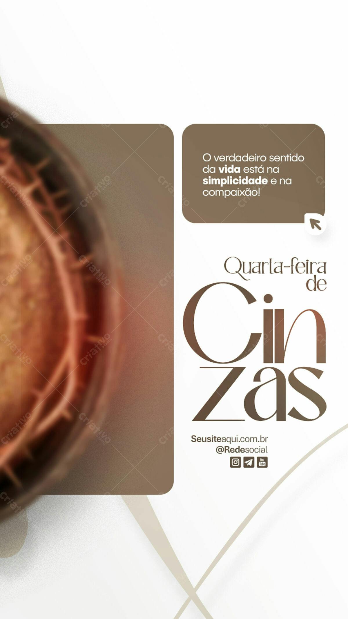 Flyer para Quarta-Feira de Cinzas PSD Editável