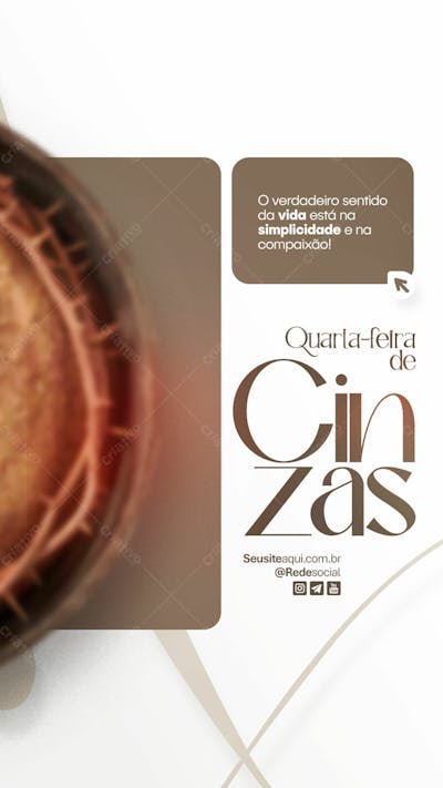Quarta Feira De Cinzas Quaresma Cristão Católico Social Media Psd Editável
