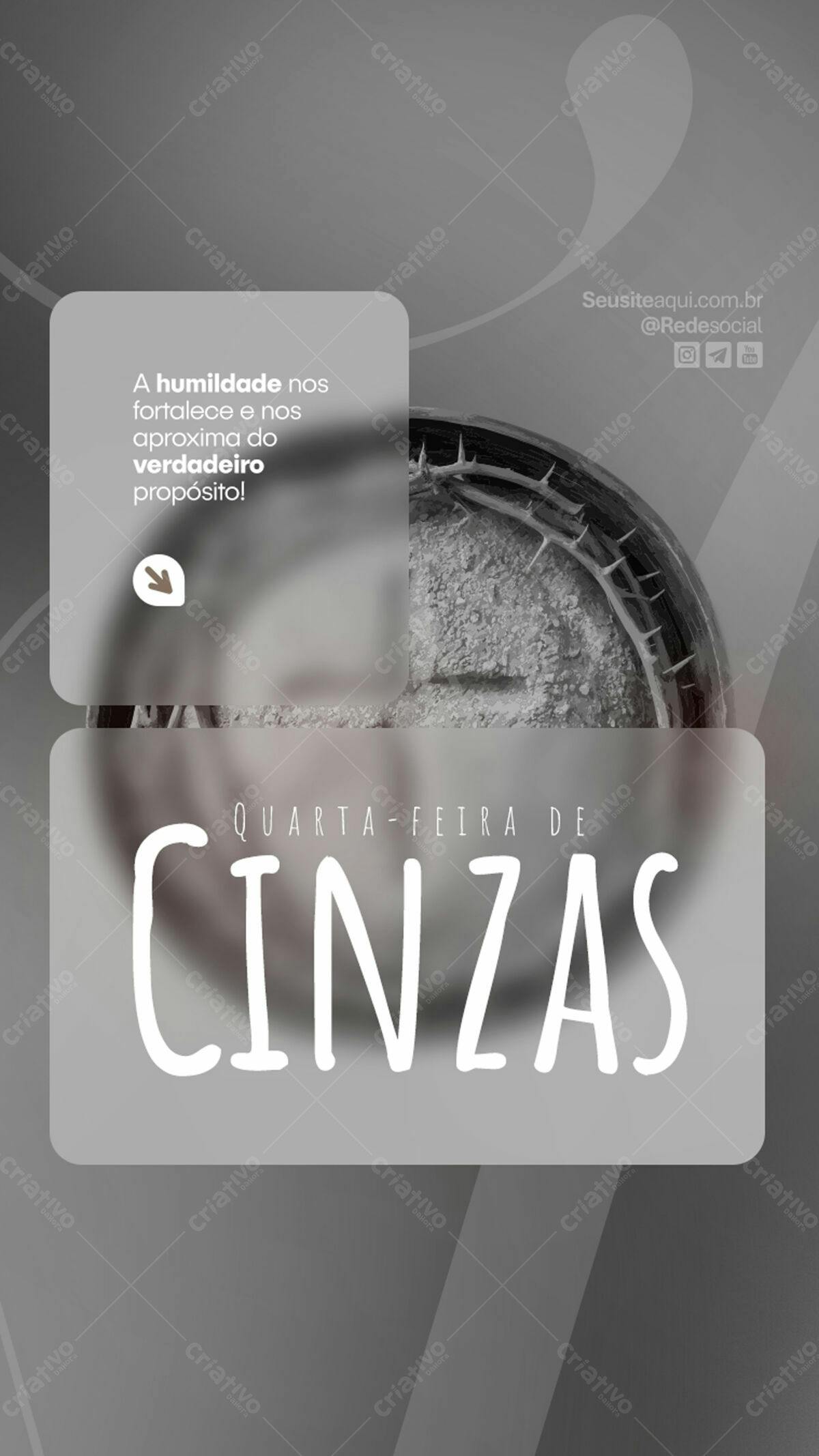 Flyer Quarta-Feira de Cinzas PSD Editável