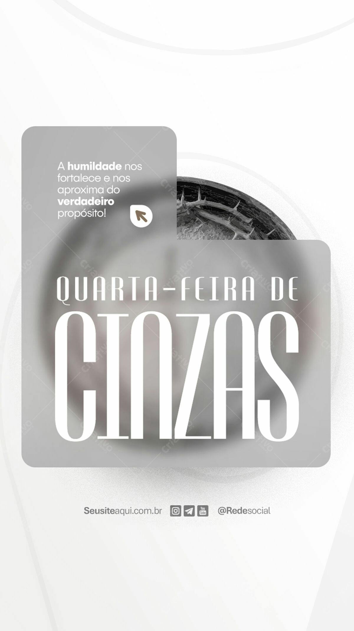 Flyer para Quarta-Feira de Cinzas PSD Editável
