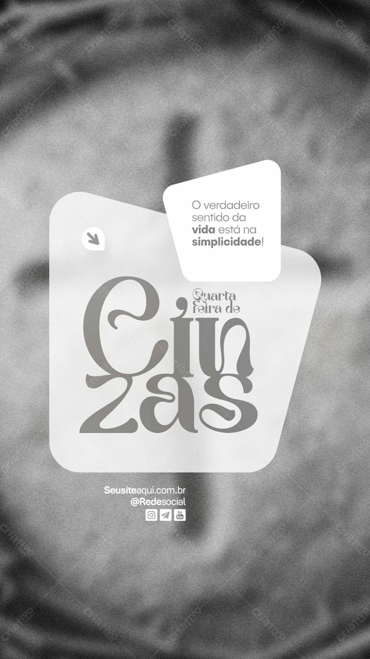 Flyer para Quarta-Feira de Cinzas PSD Editável