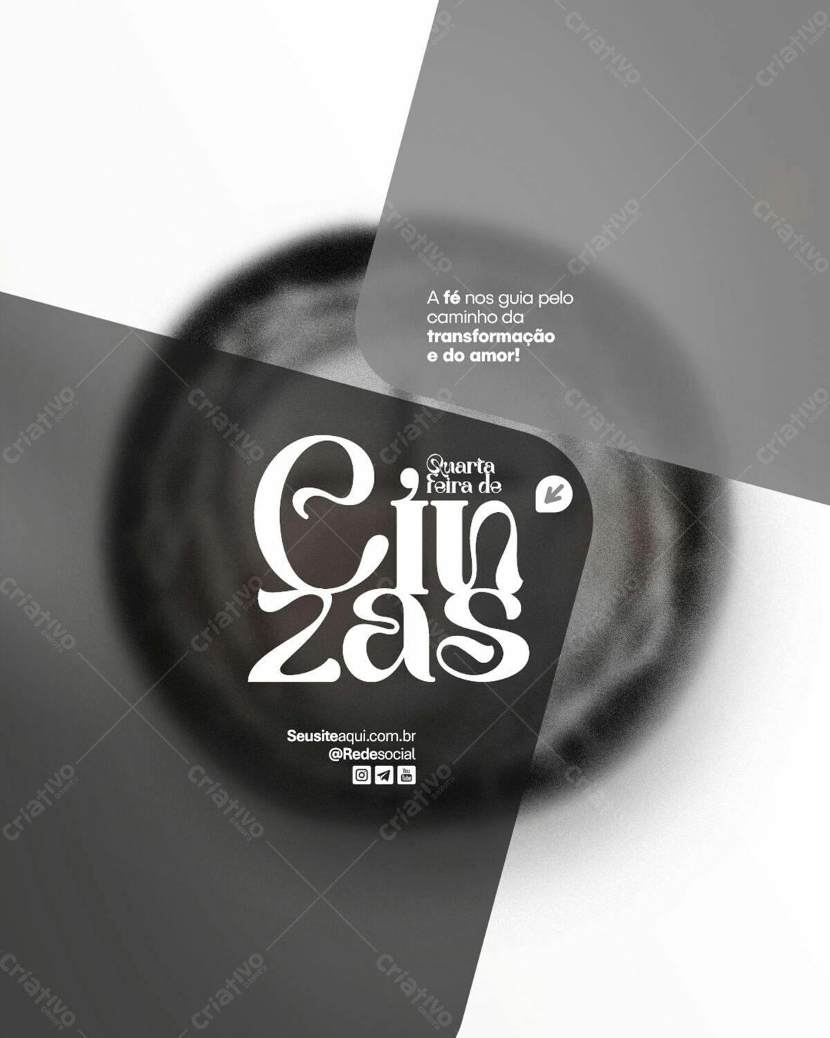 Flyer Quarta-Feira de Cinzas PSD Editável