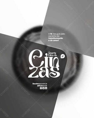 Quarta Feira De Cinzas Quaresma Cristão Católico Social Media Psd Editável