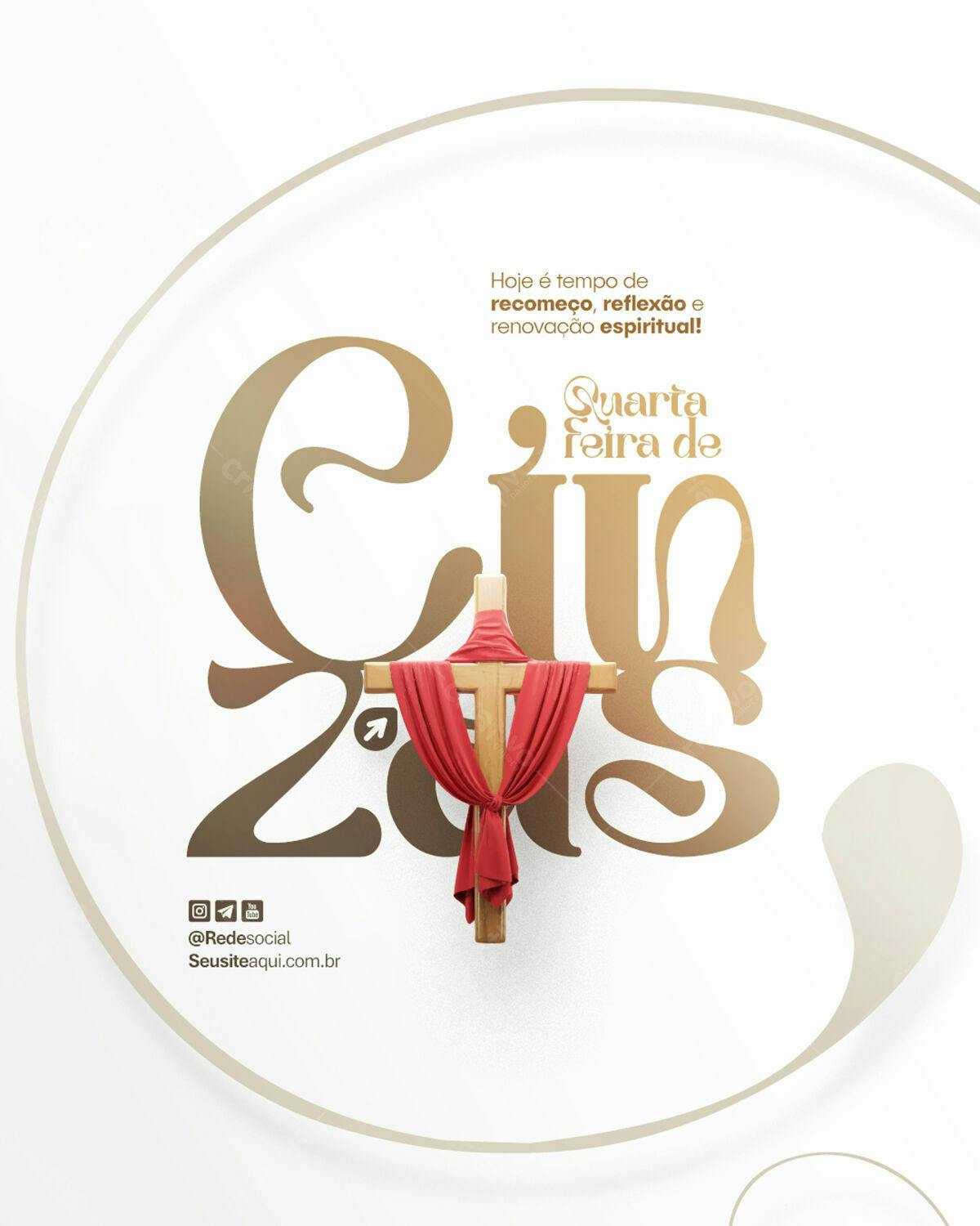 Flyer Quarta-Feira de Cinzas PSD Editável