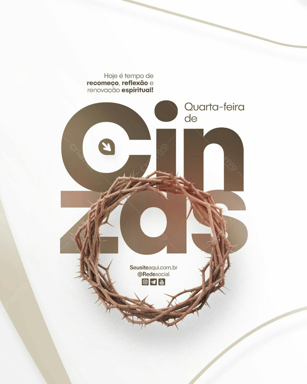 Flyer Quarta-Feira de Cinzas PSD Editável