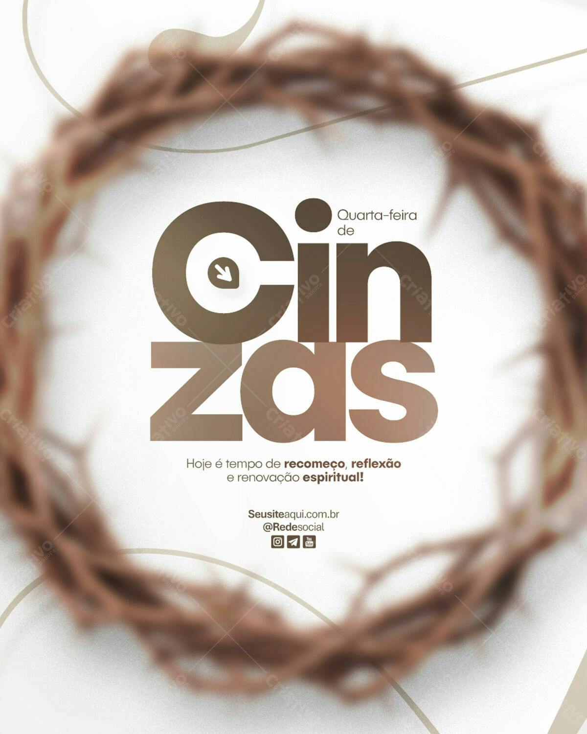 Flyer Quarta-Feira de Cinzas PSD Editável