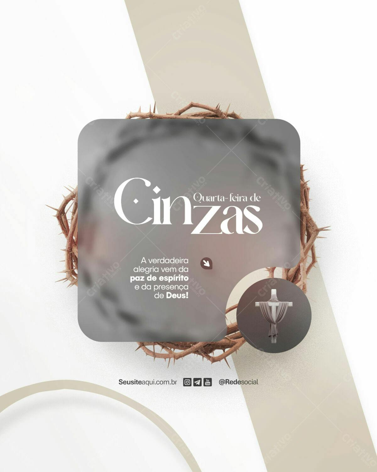 Flyer para Quarta-Feira de Cinzas PSD Editável