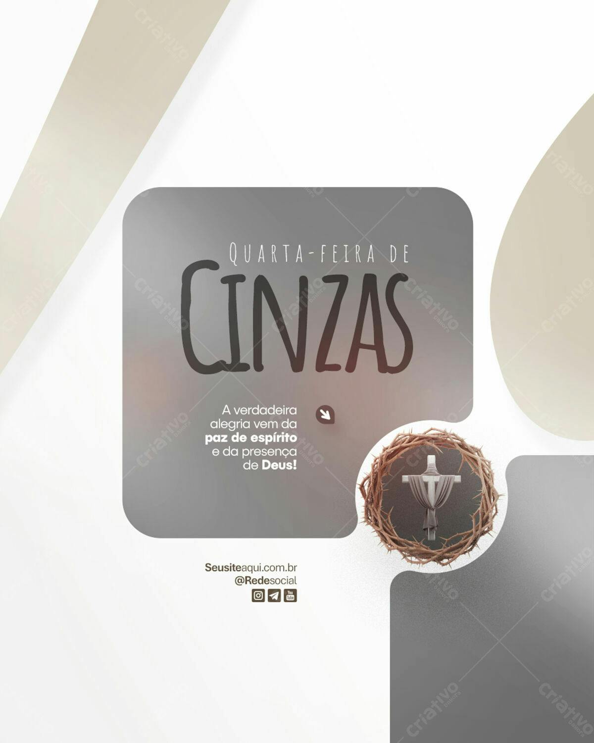 Post para Quarta-Feira de Cinzas PSD Editável