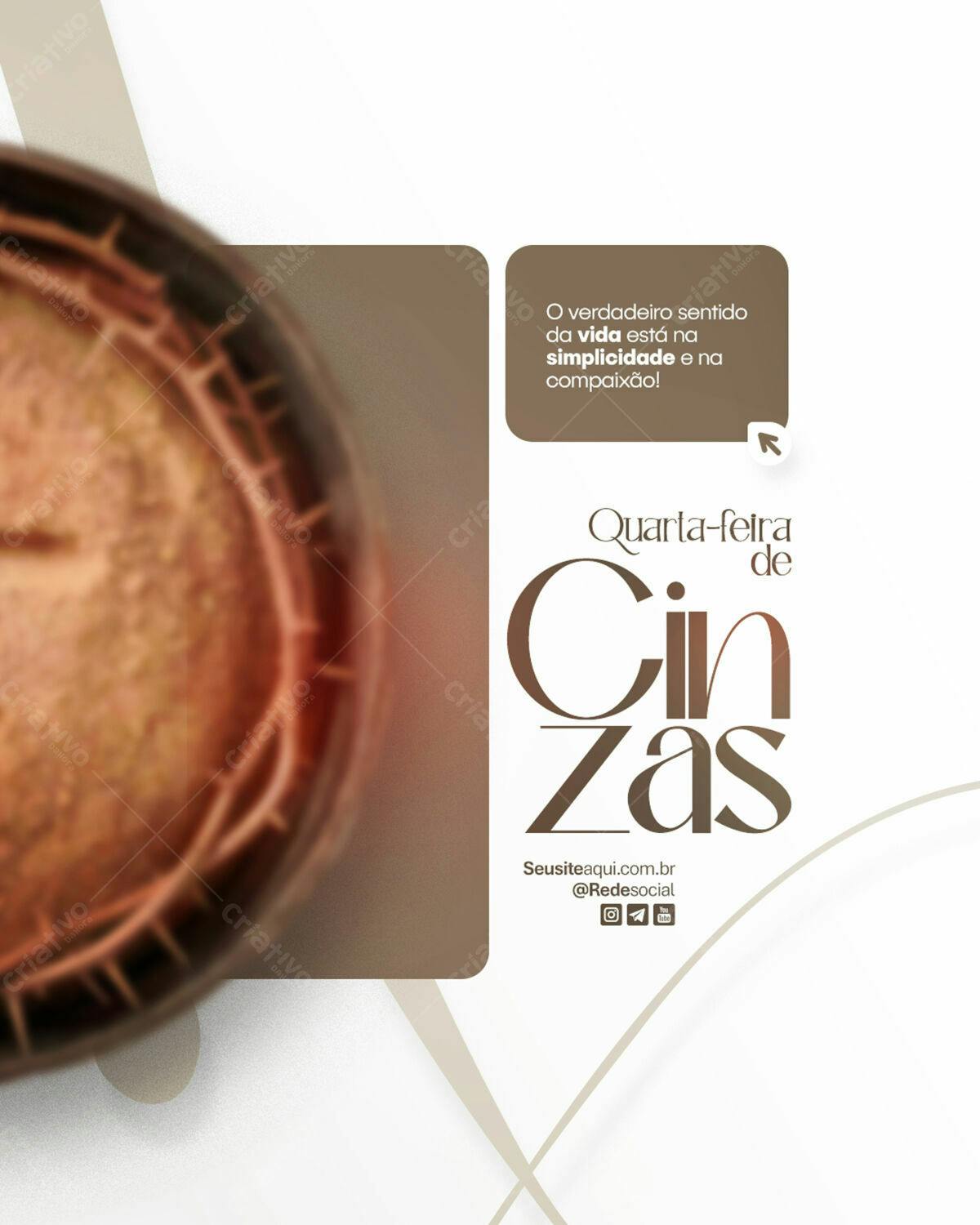 Flyer Quarta-Feira de Cinzas PSD Editável