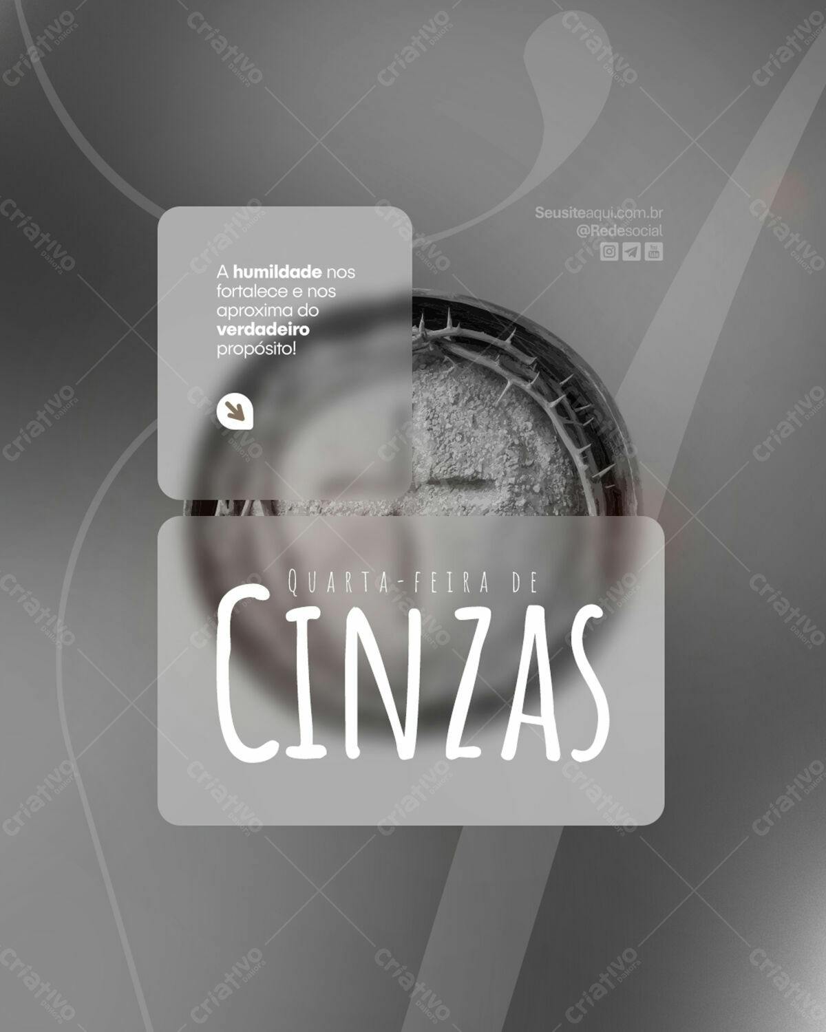 Post para Quarta-Feira de Cinzas PSD Editável
