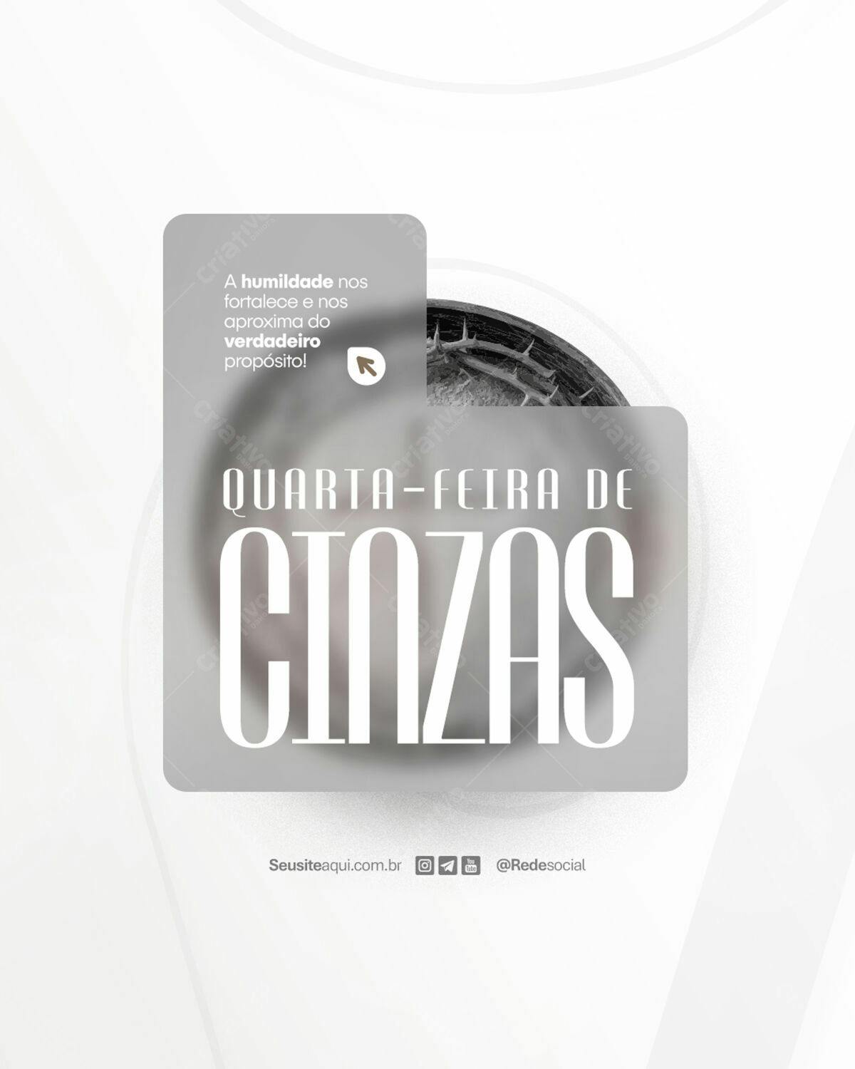 Post para Quarta-Feira de Cinzas PSD Editável