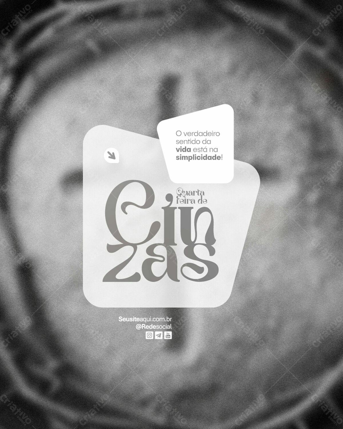 Flyer para Quarta-Feira de Cinzas PSD Editável