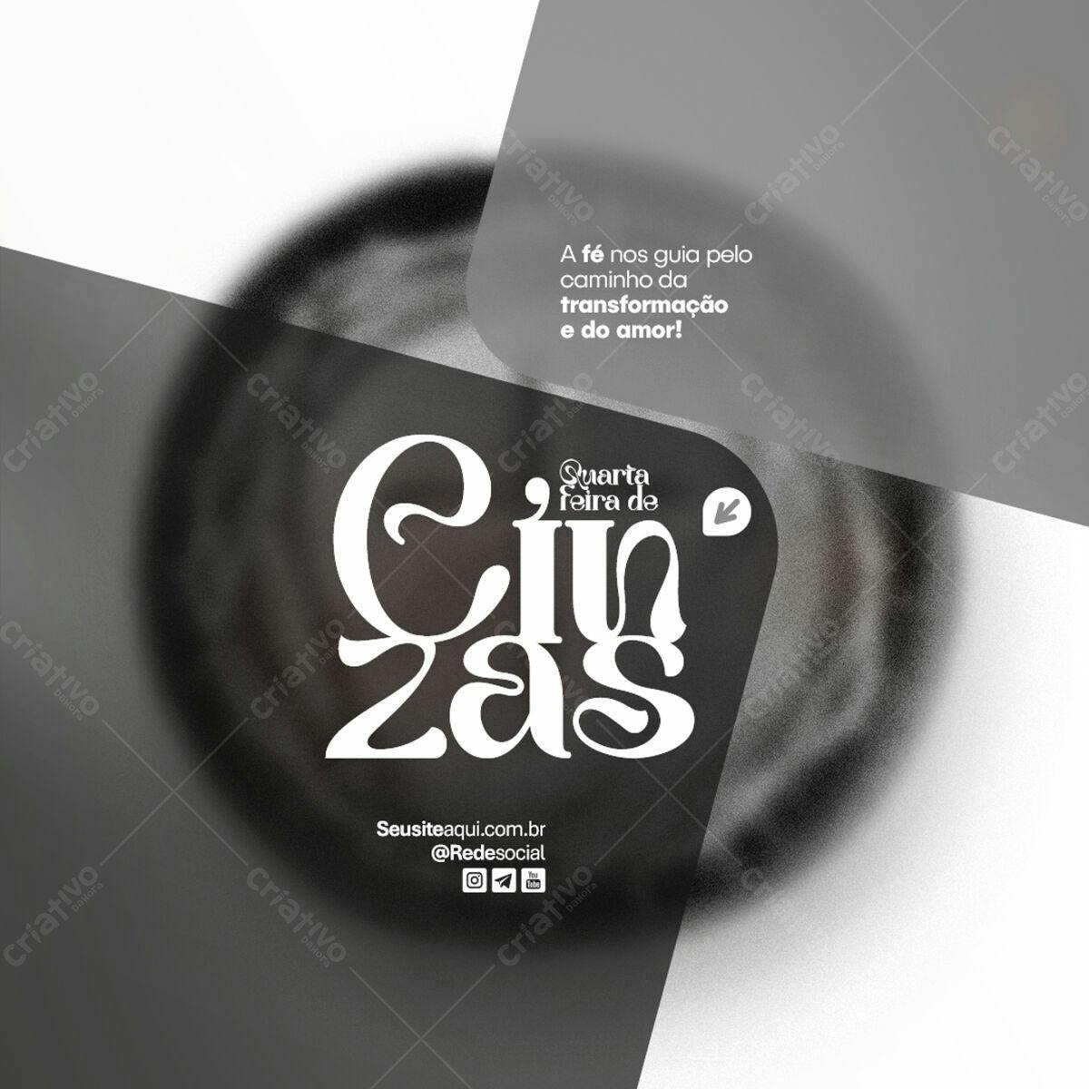 Flyer para Quarta-Feira de Cinzas PSD Editável