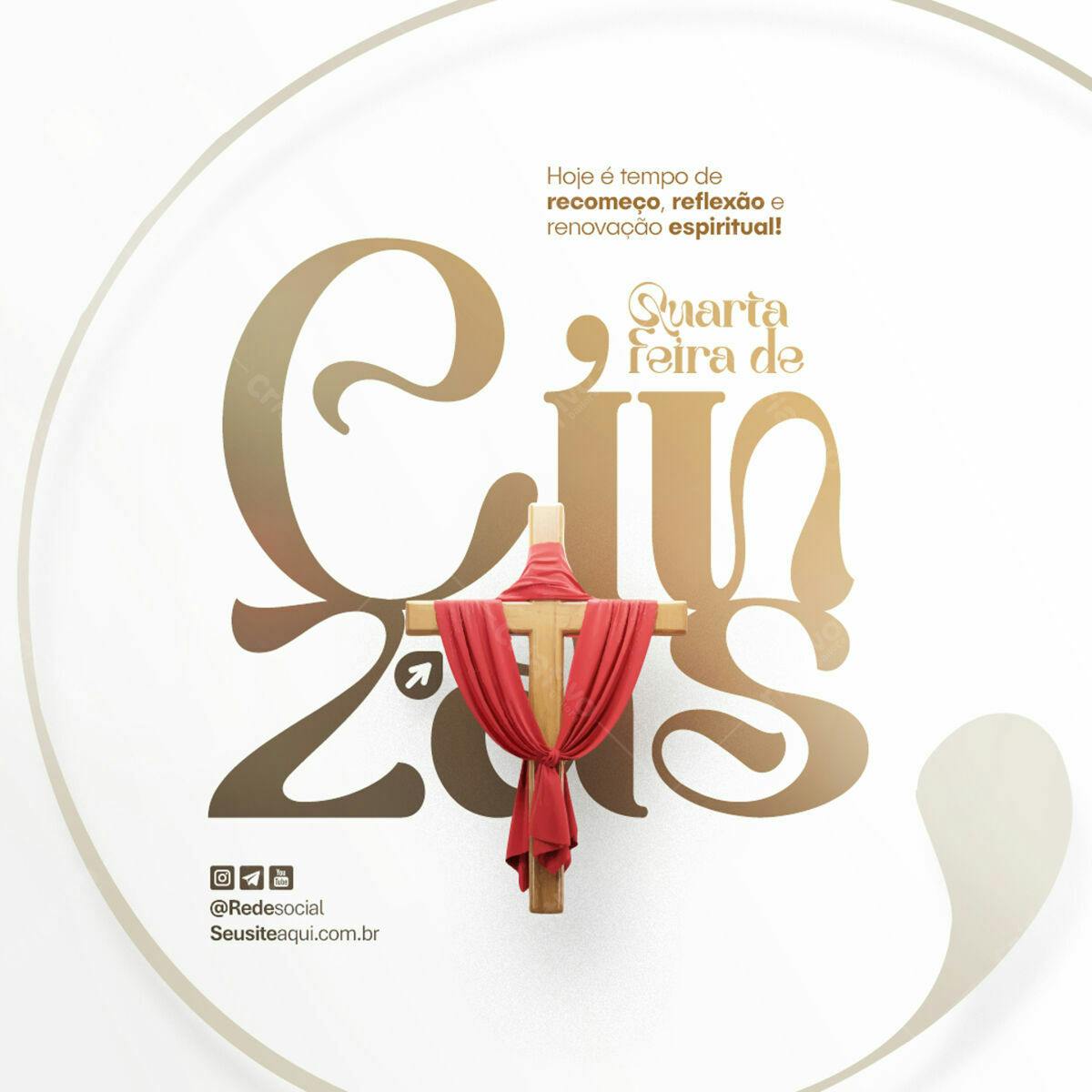 Flyer para Quarta-Feira de Cinzas PSD Editável