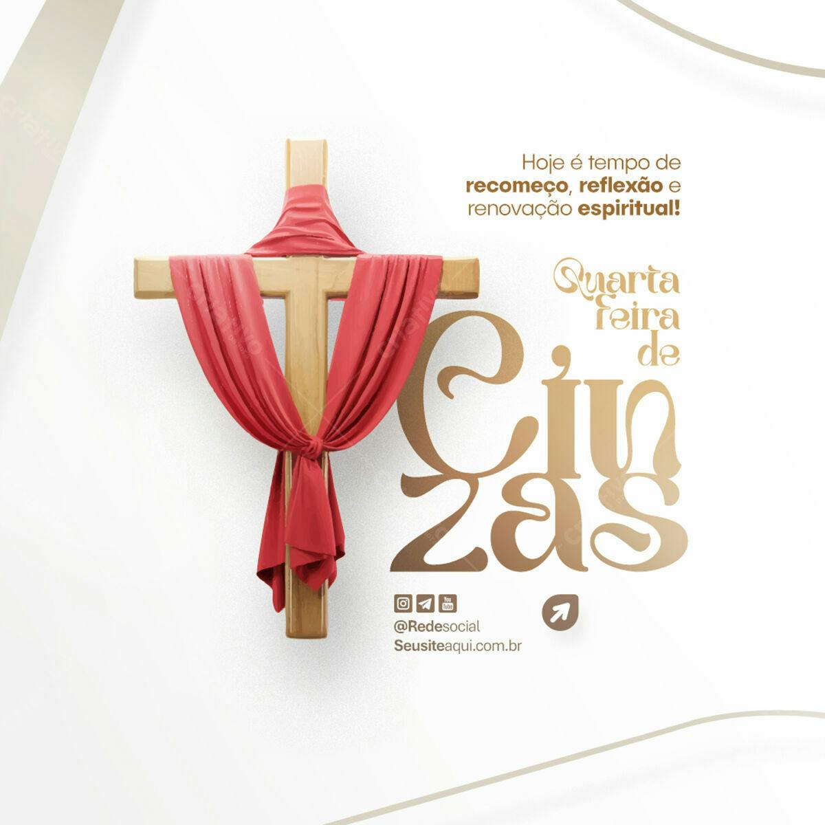 Flyer Quarta-Feira de Cinzas PSD Editável