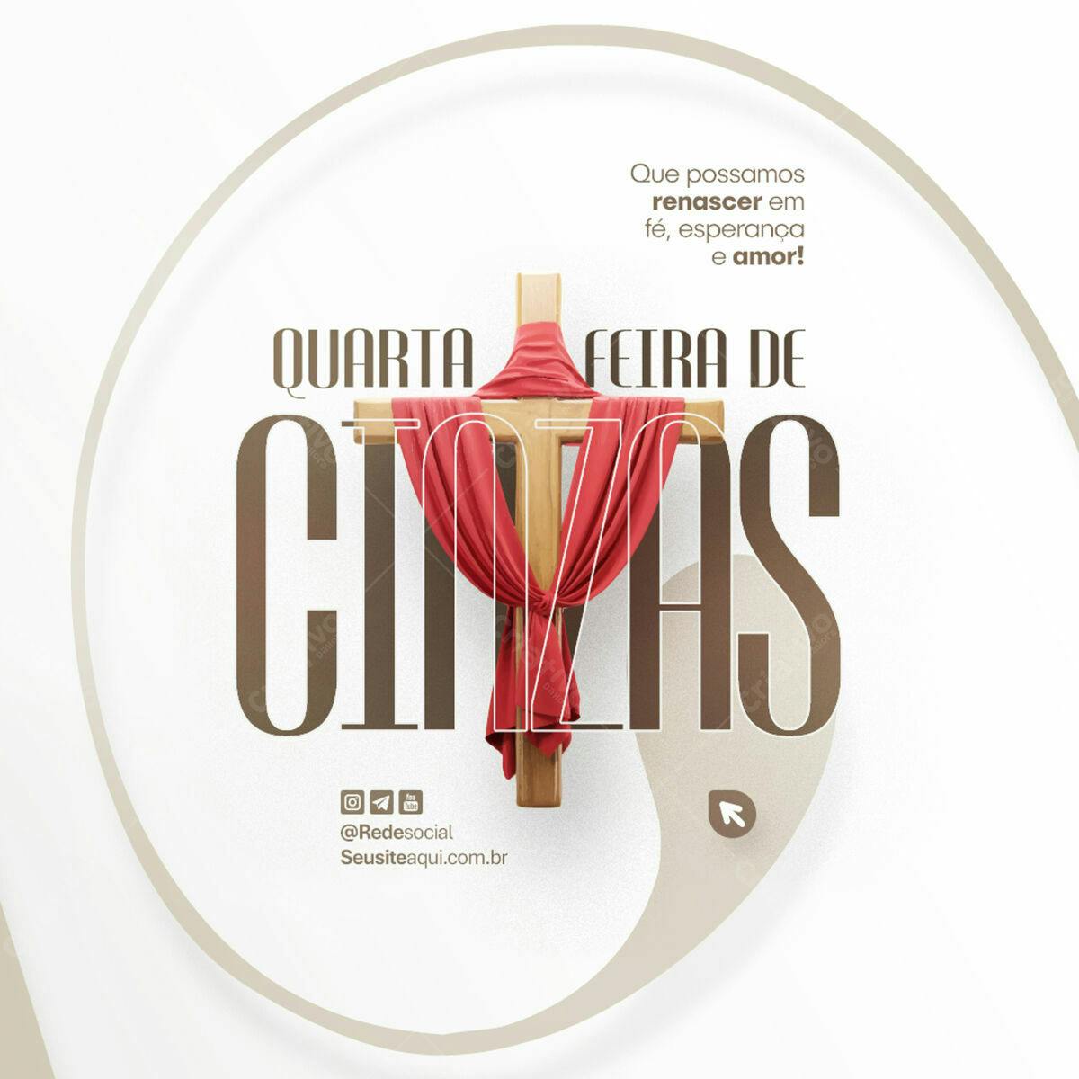 Flyer Quarta-Feira de Cinzas PSD Editável