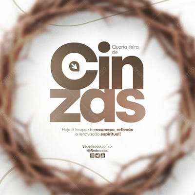 Quarta Feira De Cinzas Quaresma Cristão Católico Social Media Psd Editável