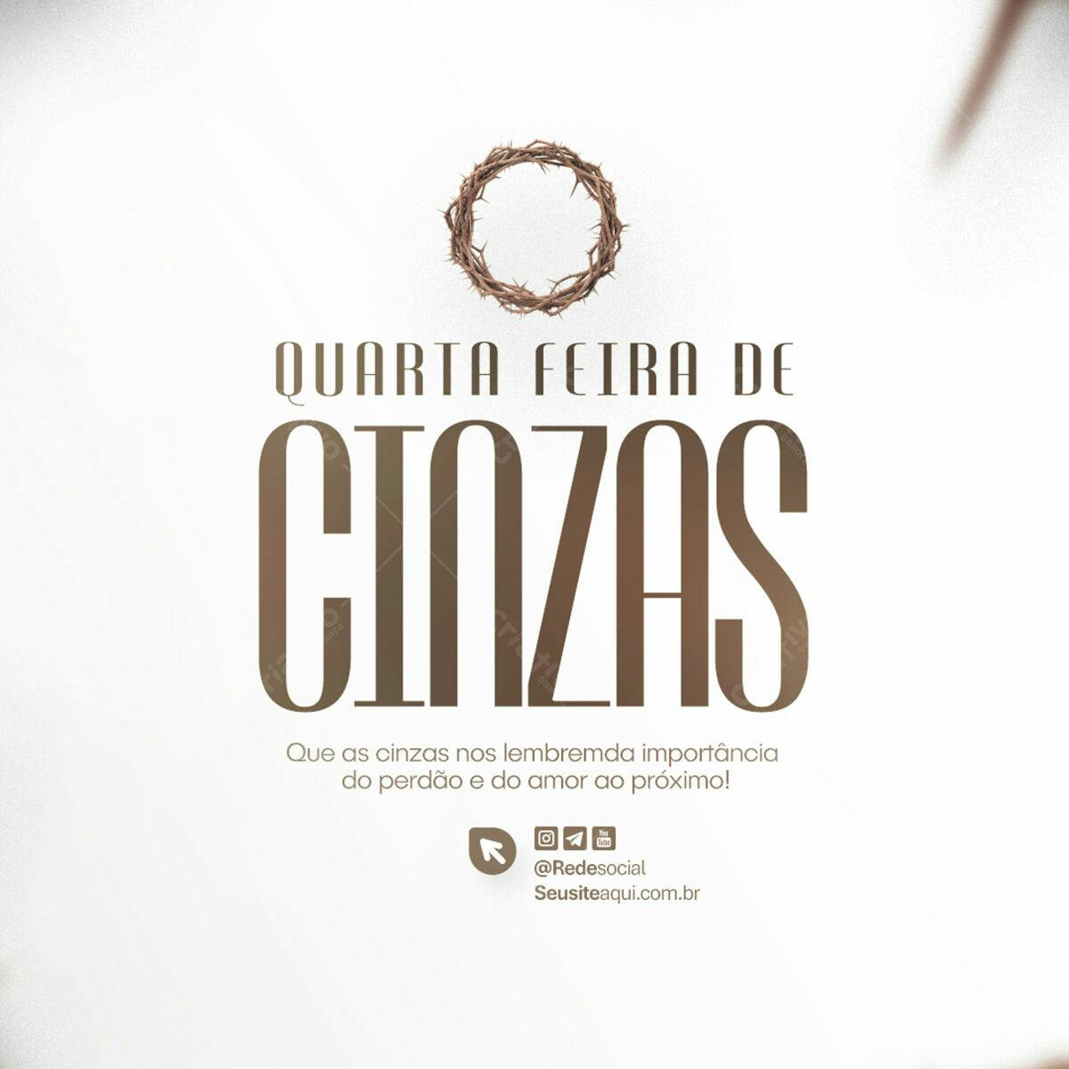 Post para Quarta-Feira de Cinzas PSD Editável