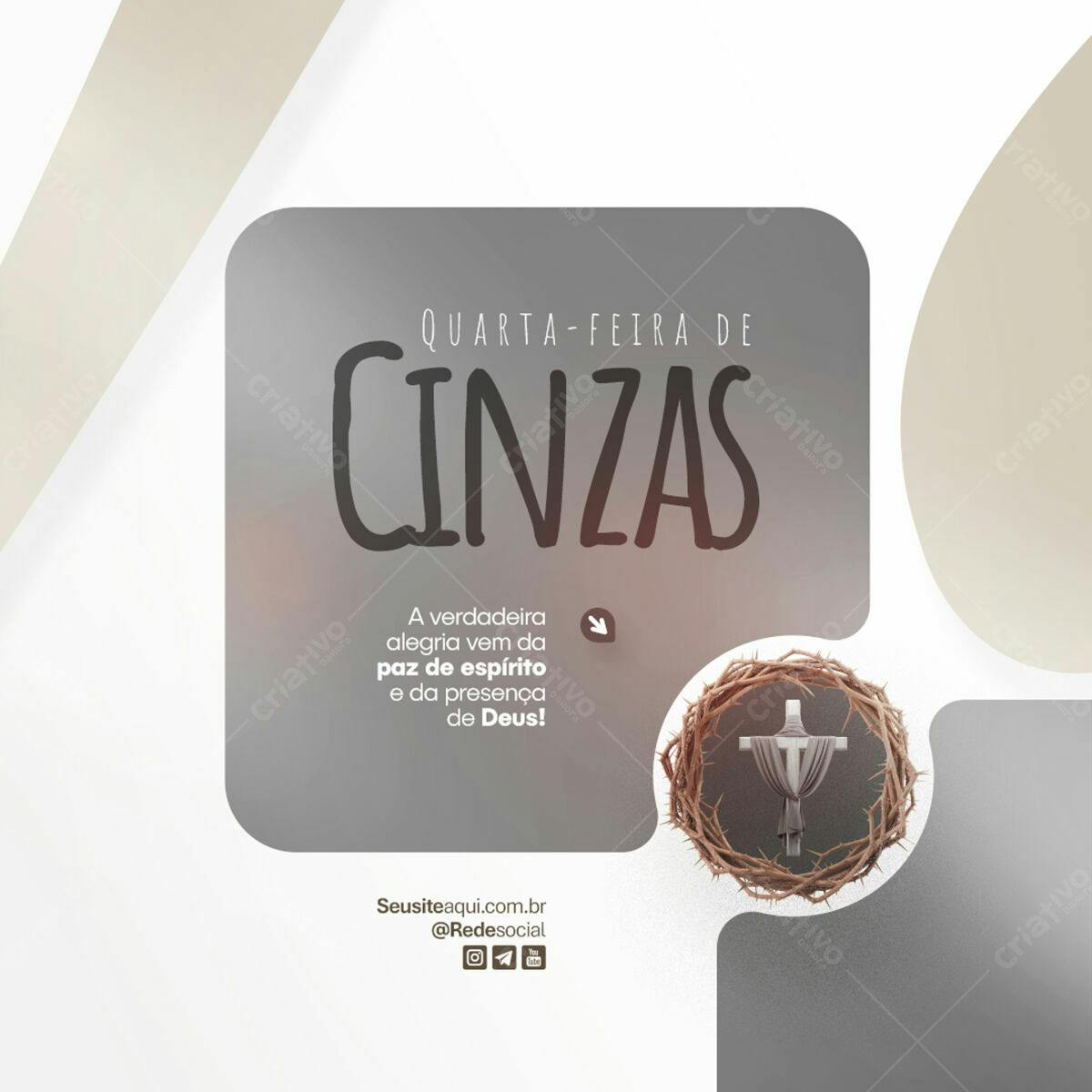 Post para Quarta-Feira de Cinzas PSD Editável