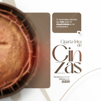Quarta Feira De Cinzas Quaresma Cristão Católico Social Media Psd Editável