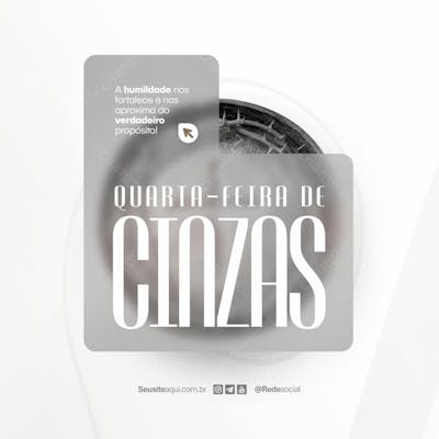 Quarta Feira De Cinzas Quaresma Cristão Católico Social Media Psd Editável