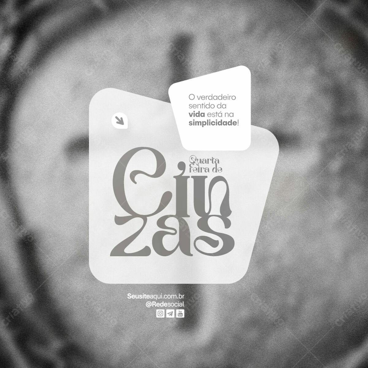 Flyer para Quarta-Feira de Cinzas PSD Editável