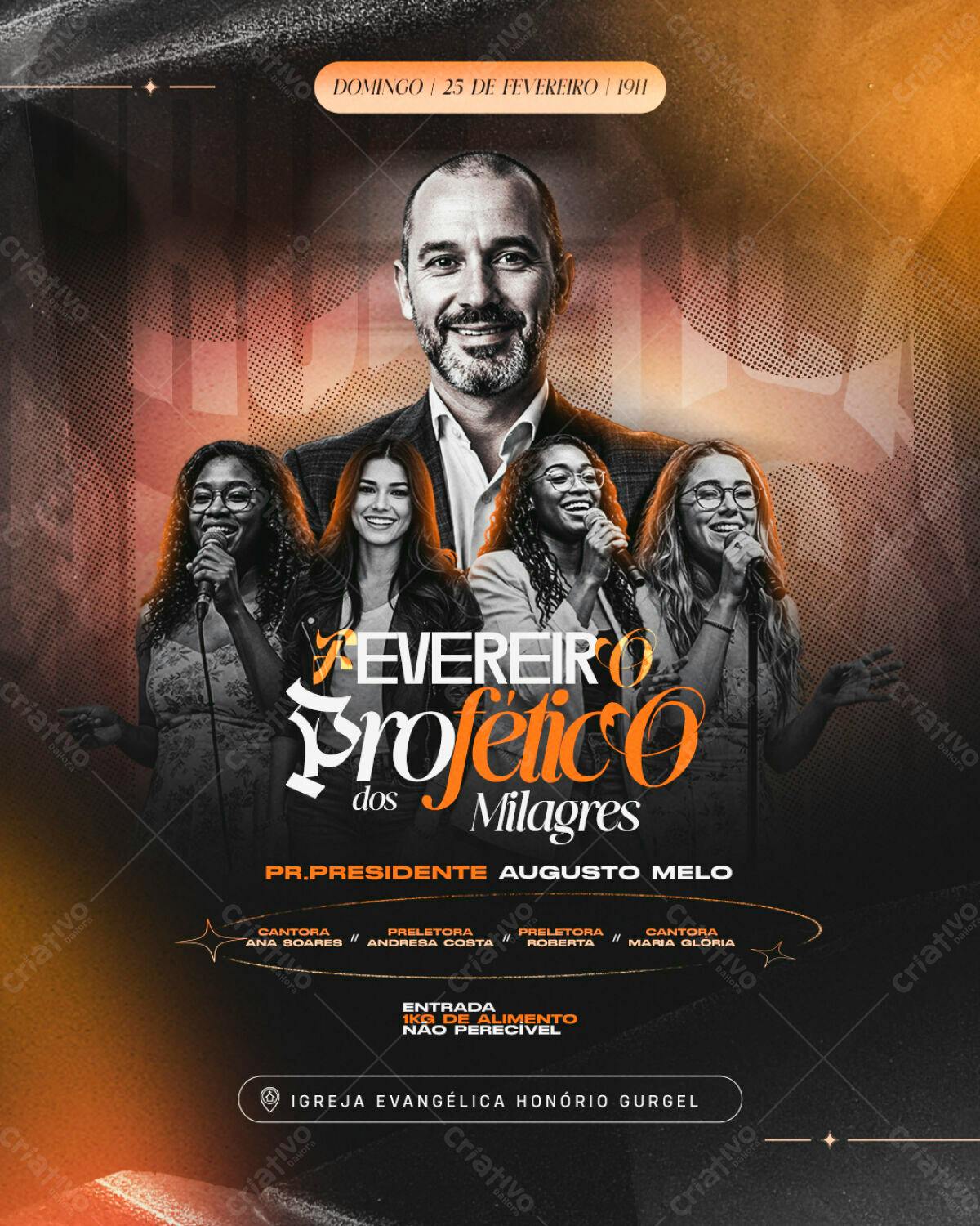 Flyer Evento Religioso 25 de Fevereiro PSD Editável