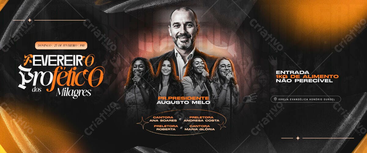 Flyer Evento Religioso 25 Fev PSD Editável