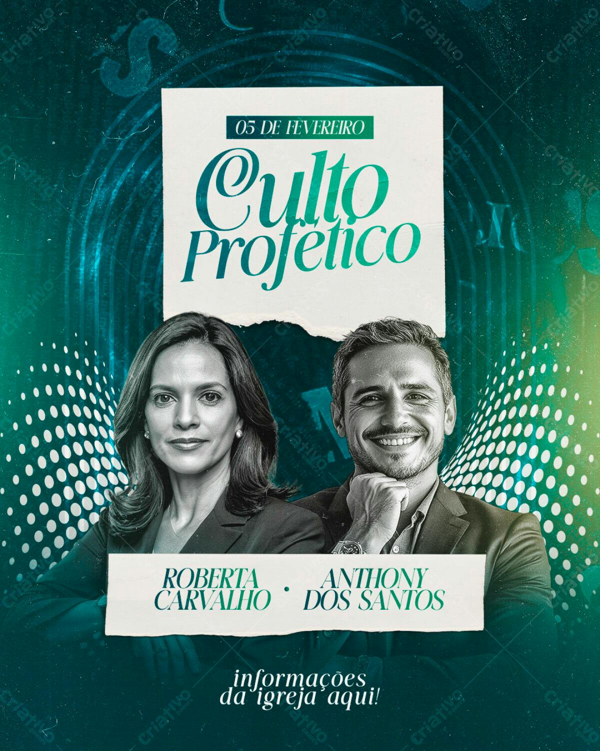Flyer para Culto Profético PSD Editável