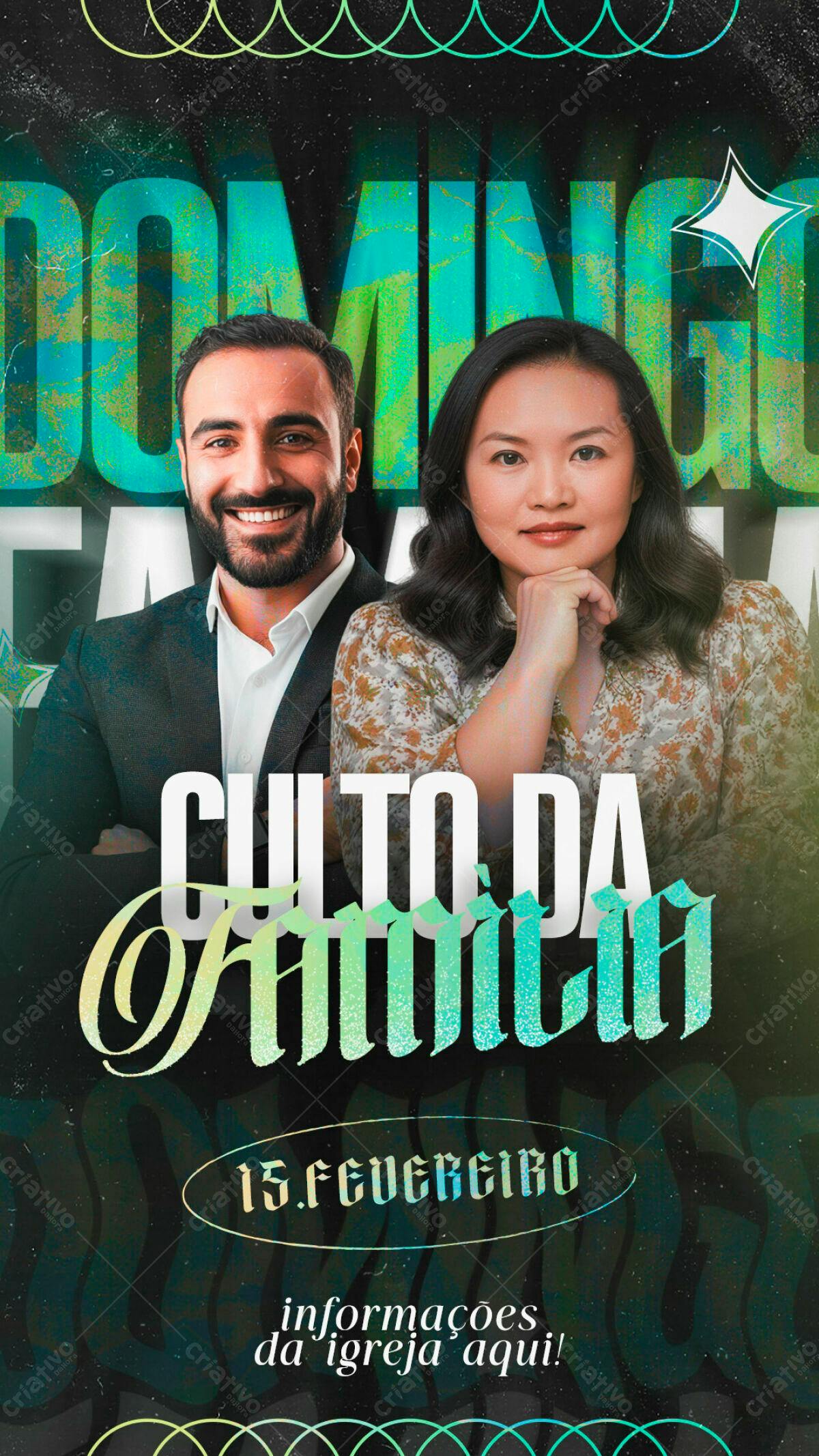 Flyer para Culto da Família PSD Editável