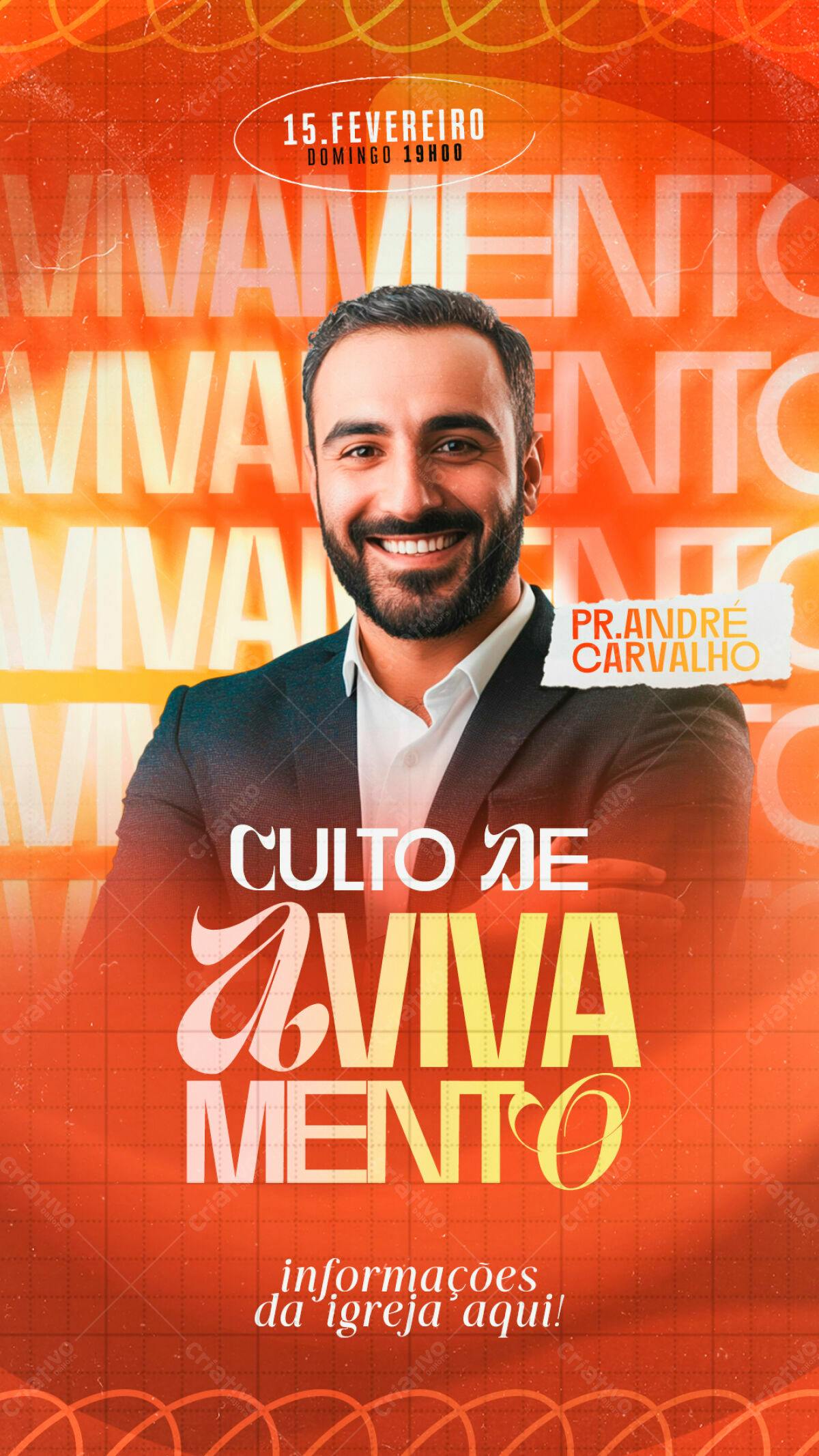 Flyer para Culto de Avivamento PSD Editável