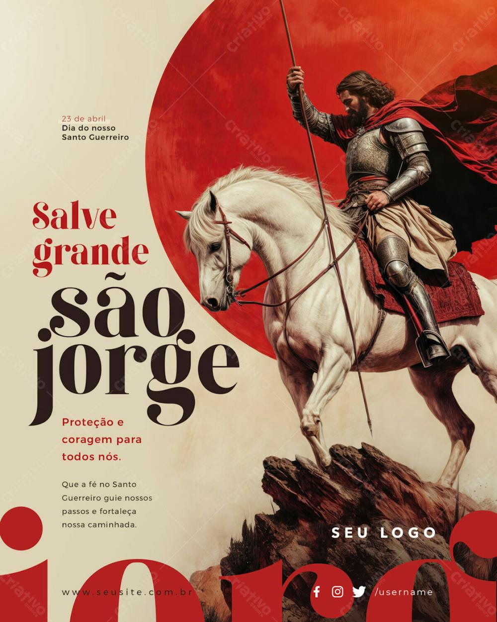 Psd Editável 23 De Abril Dia De São Jorge Salve Santo Guerreiro 02 25