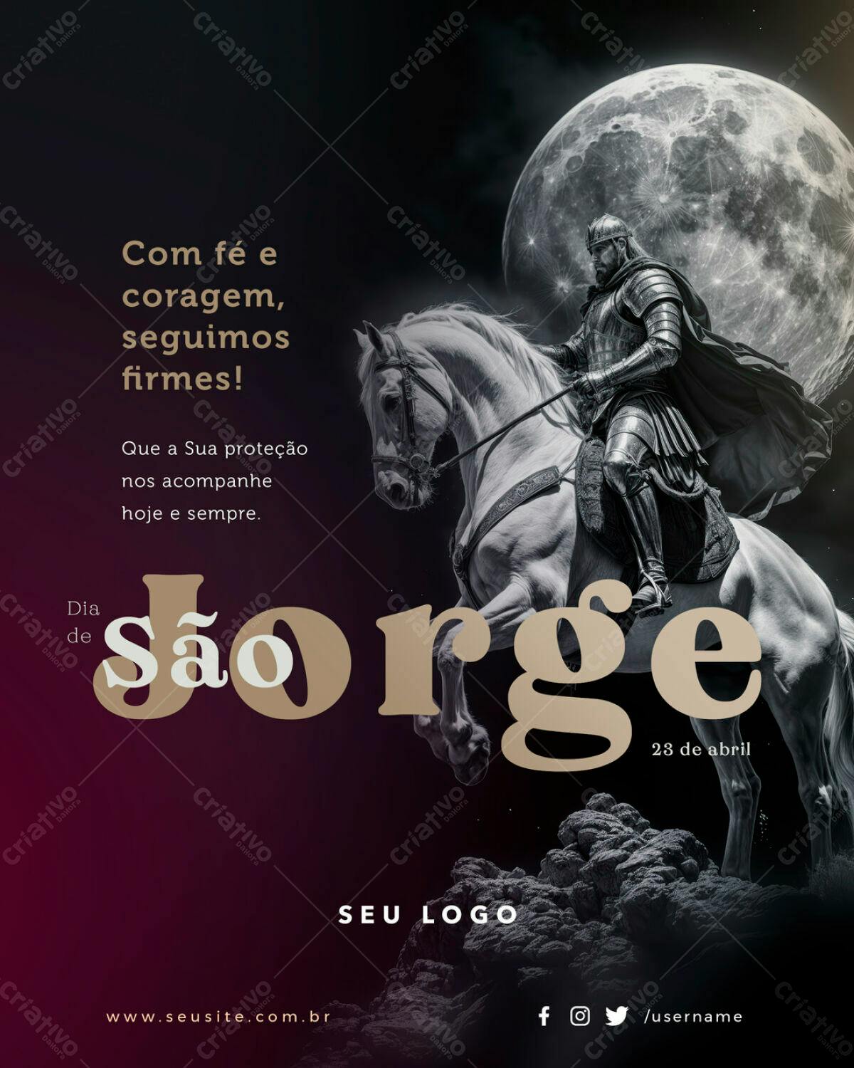 Flyer Dia de São Jorge PSD Editável