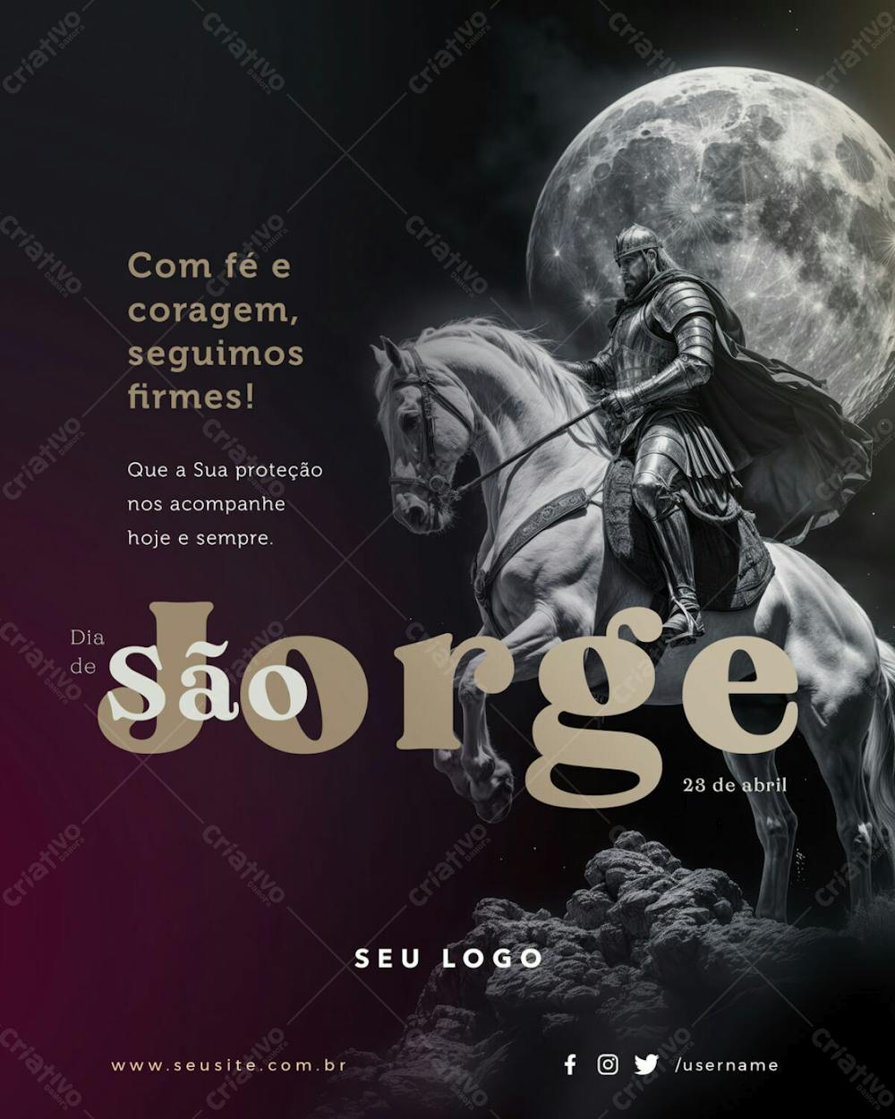 Psd Editável 23 De Abril Dia De São Jorge Com Fé E Coragem, Seguimos Firmes 02 25