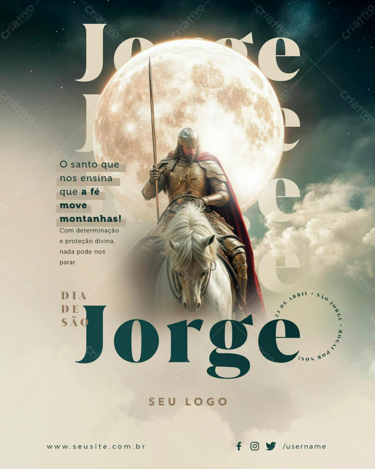 Flyer Dia de São Jorge PSD Editável