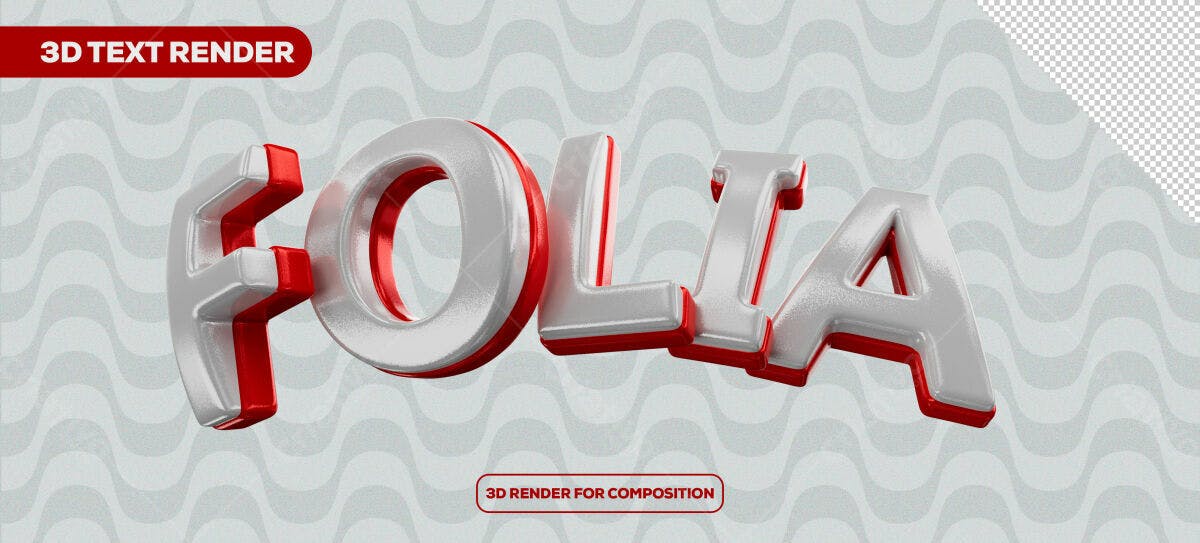 Render 3D Texto FESTA PSD Editável