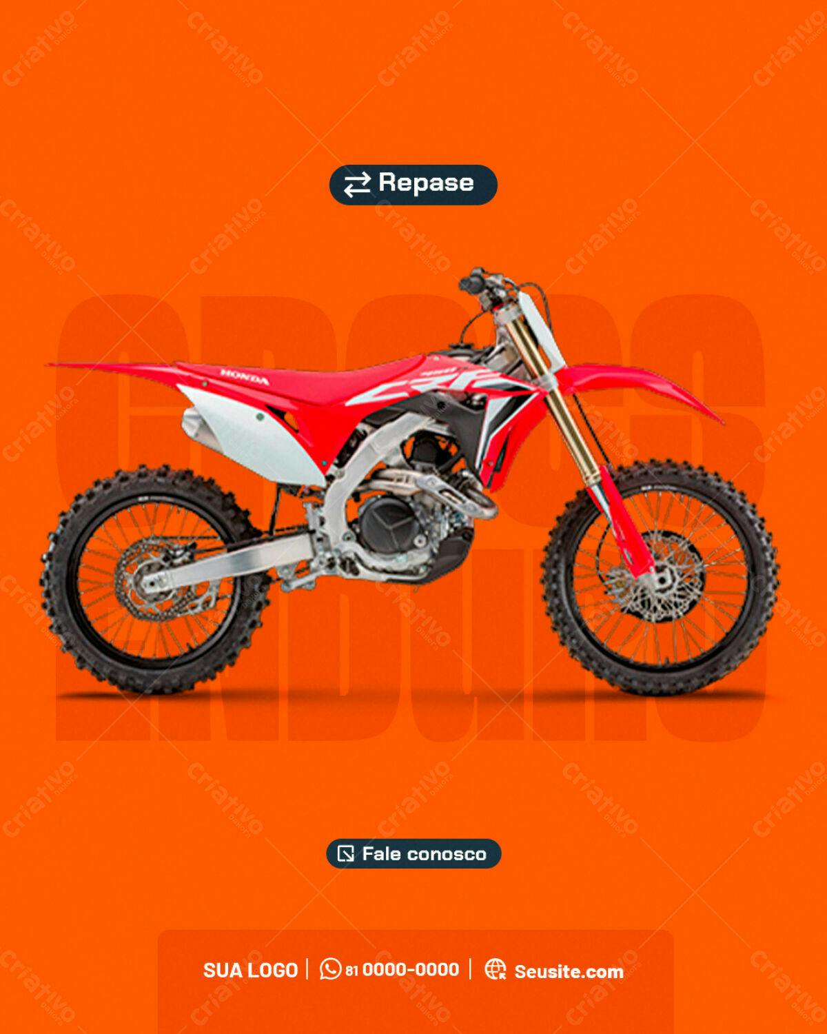 PSD Motocross Honda Vermelha PSD Editável