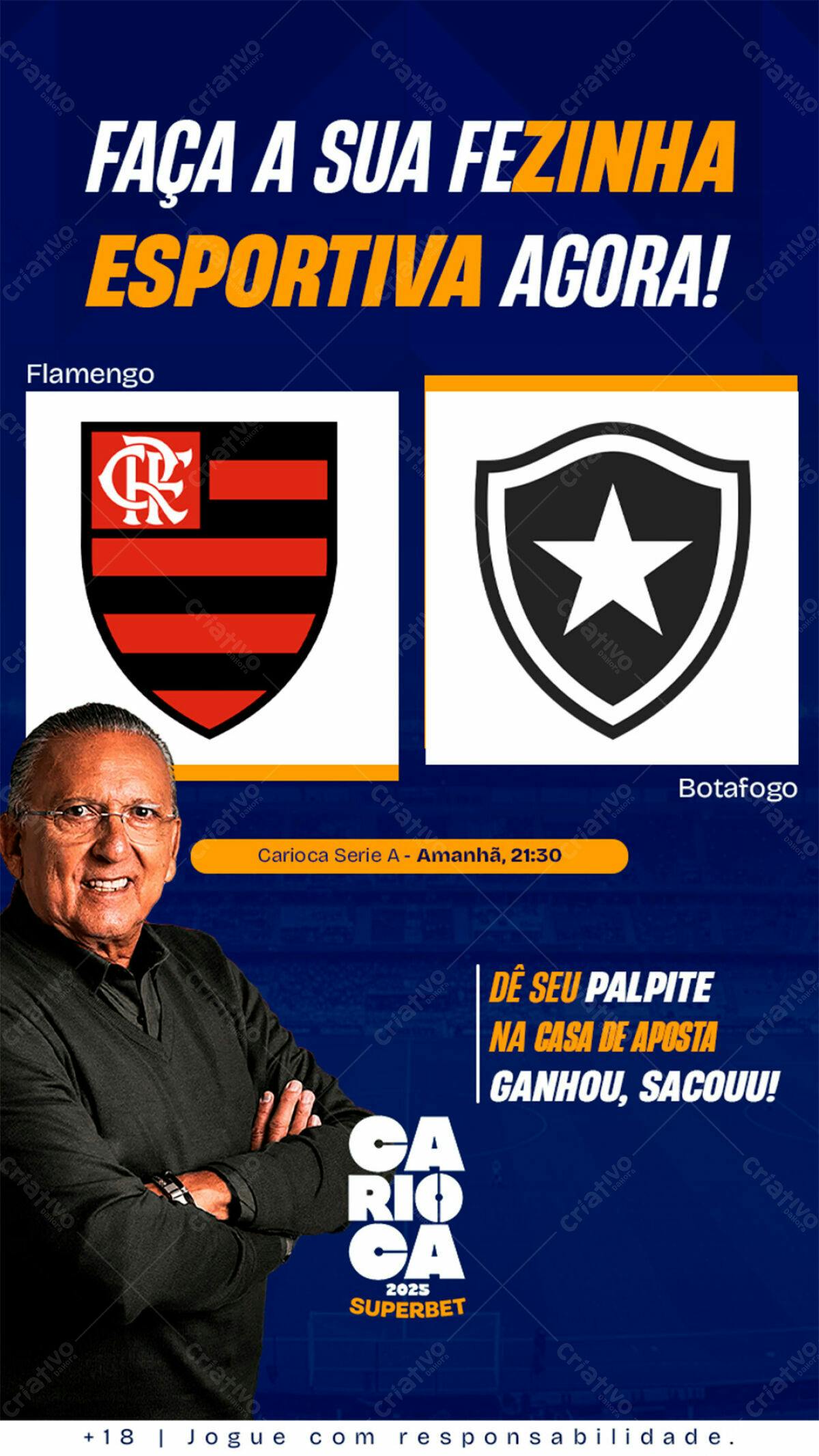 Flyer Flamengo x Botafogo PSD Editável