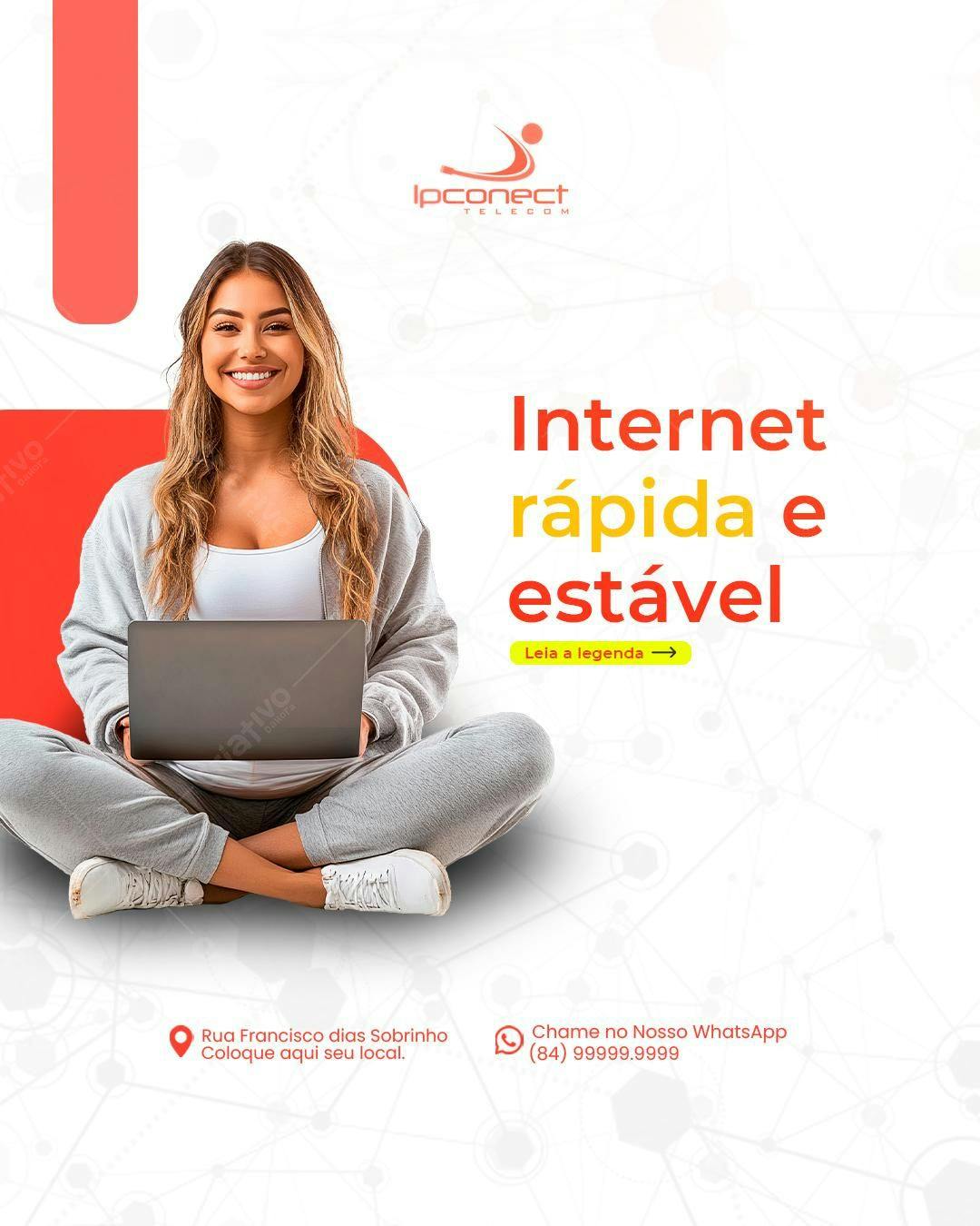 Flyer Internet Rápida e Estável PSD Editável