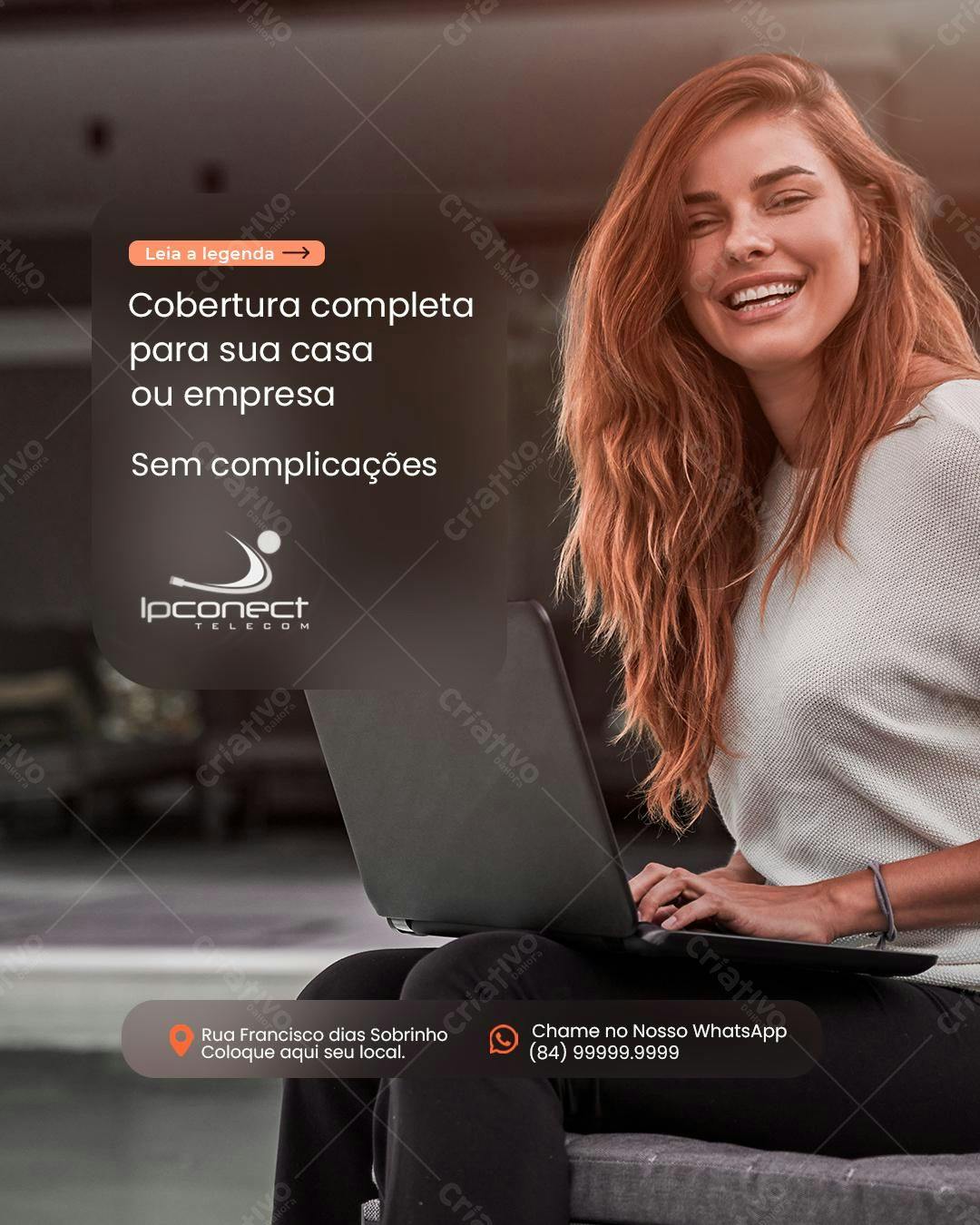 Postagem para Redes Sociais de Telecomunicações PSD Editável